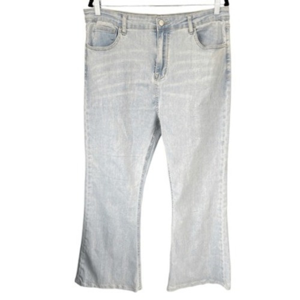 T1 Grey Lab Flare Jeans Light Wash High Rise Boho 90s‎ Aesthetic Denim Size 31